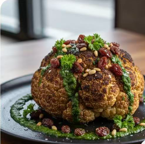 fire roasted cauliflower